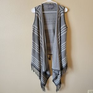 Paper Crane Long Sweater Vest Tassel Fringe, S